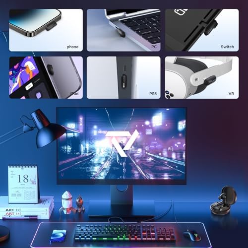 Vega T1 Wireless Gaming Earbuds – Revolutionize Your Play with 25 ms Low-Latency Audio, Seamless 2.4 GHz Bluetooth for PS5/4, Meta Quest Series, Steam Deck, and PC – Ultimate Comfort and Performance with USB-C Dongle Included