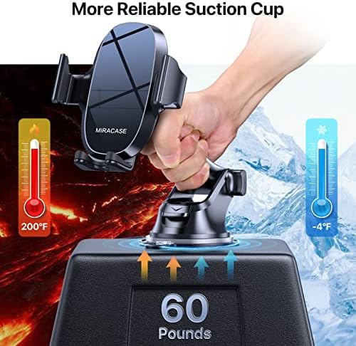 Revolutionize Your Driving Experience with the Miracase 3-in-1 Universal Car Phone Holder – Seamlessly Compatible with i Phone 16/15/14/13/12/11 Pro Max & Galaxy Devices – 360-Degree Rotation, Quick-Release & Sturdy Anti-Slip Design for Enhanced Safety and Convenience on Dashboard, Air Vent, or Windshield