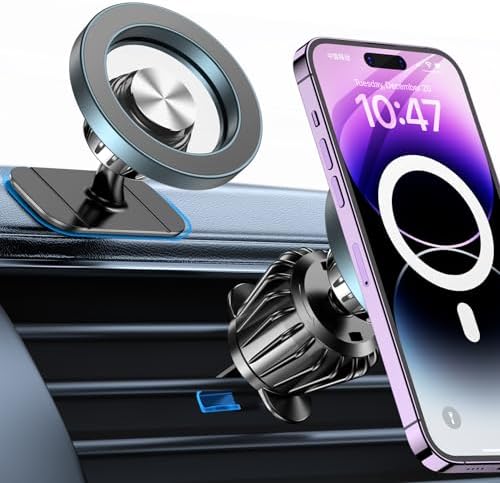 Kaistyle Mag Safe Car Mount: Ultra-Strong 20-Magnet Magnetic Phone Holder with 360° Rotation for i Phone 12-16 Plus | Premium Dashboard Accessory for Safe Navigation | Effortless Installation & Maximum Stability for Modern Drivers
