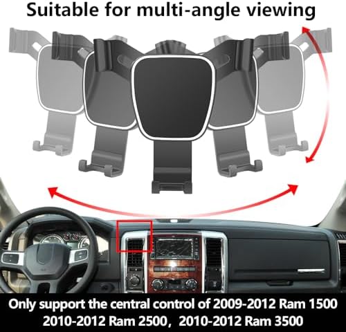 Dodge Ram 1500 & 2500 Premium Car Phone Holder (2019-2025) – Secure Touchscreen Mount for 5 & 8.4 Inch Displays – Enhance Driving Safety with Adjustable Viewing Angles – Durable Mobile Cradle for Effortless Navigation and Hands-Free Use