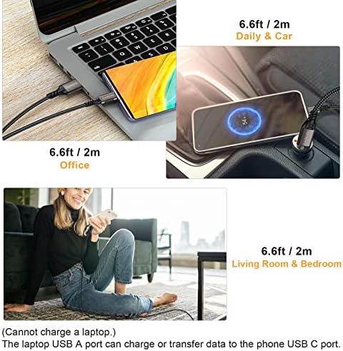 High-Speed USB A to USB C Cable (3.3 FT & 10 FT) – 10 Gbps Data Transfer, 60 W Fast Charging for Samsung Galaxy S23/S22/S21/S20/S10 Ultra & All Type C Devices – Durable Nylon Braided Design for Ultimate Flexibility and Performance