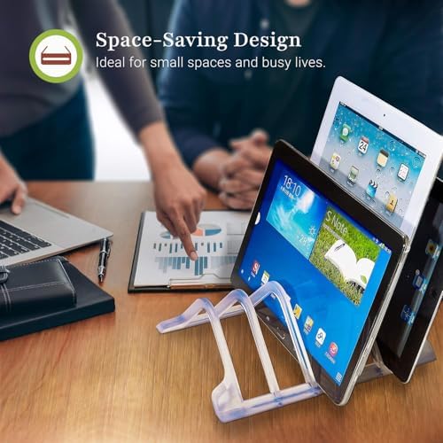 Revolutionary 5-Device Charging Dock – Prosumer’s Choice Multi-Device Organizer for Home and Office – Streamlined Tablet and Smartphone Storage with Fast Charging Ports – Sleek Design to Optimize Workspace Efficiency and Reduce Clutter
