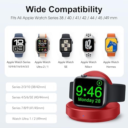 Sleek Sky Blue Portable Magnetic Charging Dock for Apple Watch – Fast Wireless Charger with Nightstand Mode, Compatible with Series 10, 9, 8, 7, SE, 6, 5, 4, 3, 2, Ultra 2 – Travel-Friendly Design with Premium Charging Cable for Effortless Power and Style