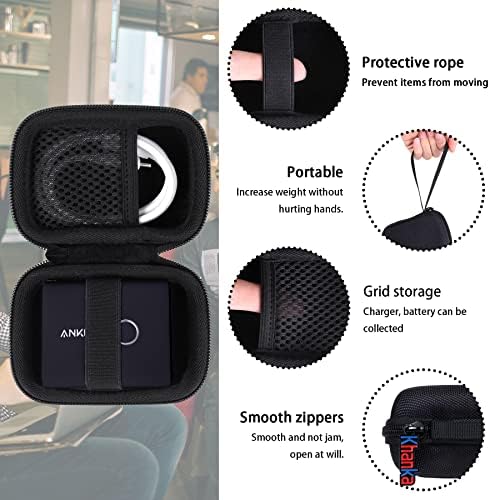 Khanka Protective Hard Case for Anker 45 W Wall Charger & 20 W Portable Charger – Ultimate Travel Companion for Anker 521 Power Bank (Power Core Fusion) – Lightweight Shockproof Design, Modern White Finish, Secure Zipper Closure for Enhanced Portability and Device Safety
