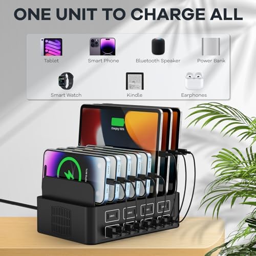 Ultimate 16-Port USB-C Fast Charging Station – RUANSZZ 150 W/35 A Multi-Device Charger for Smartphones, Tablets, and E-Readers – Efficient Power Organizer with Enhanced Compatibility and Safety Features