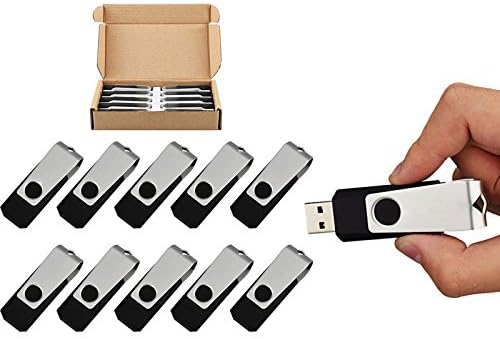 TOPESEL 10 Pack 16 GB USB 2.0 Flash Drives – Sleek Swivel Design for Effortless Data Transfer and Enhanced Compatibility – Ideal for Personal and Professional Use – Reliable Portable Memory Sticks in Classic Black – Perfect for Backups, File Sharing, and On-the-Go Storage