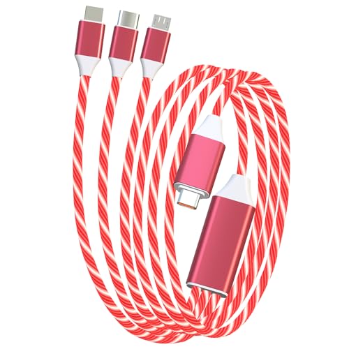 LED USB C Multi Charging Cable – 3-in-1 Fast Charging Solution with 3 A Power Delivery, 4 FT Length & Innovative LED Indicator for Type C, Micro USB & Apple Devices – Durable, Tangle-Free Design Perfect for Home, Office & Travel Use