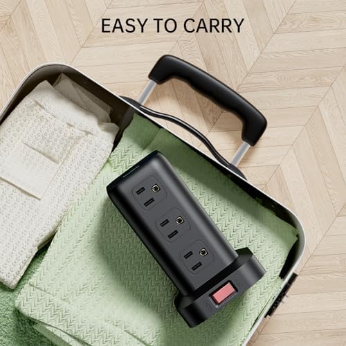 15 FT USB C Surge Protector Power Tower with 12 AC Outlets & 4 Rapid Charging USB Ports – Ultimate Overload Protection for Home and Travel Efficiency – Compact, Versatile Charging Solution for Modern Devices
