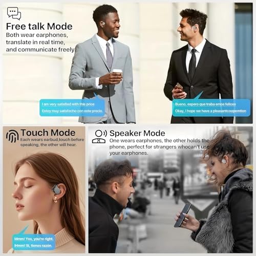 AI-Driven Multi-Language Earpiece – Instant 144-Language Translator Earbuds for Effortless Global Communication | Bluetooth Noise-Cancellation Technology for i Phone & Android | Lightweight, User-Friendly Design for Travel, Business, and Learning Experiences