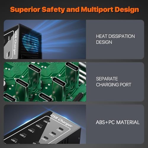 Maximize Efficiency with the 24-Port 100 W USB C Fast Charging Hub – Multi-Device Power Adapter for Home & Travel – Compatible with i Phone, Samsung, Google & More – Ultimate Solution for Clutter-Free Charging – Enhanced Safety Features & High-Quality Design