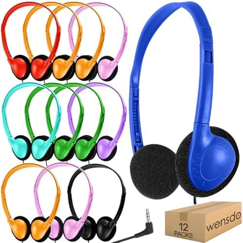 Bulk 25 Pack Kids Wired Headphones – Durable Adjustable Earphones for Classroom Learning, Ideal for Students and Toddlers – Enhanced Compatibility with Tablets and Computers – Comfortable Fit for Extended Use in Group Settings
