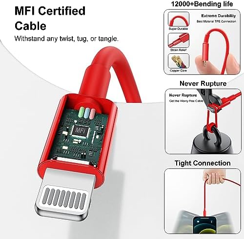 Ultra-Fast 3 FT USB-C to Lightning Charger Cable for i Phone 14, 13, 12, Pro Max & More – Certified High-Speed Charging, Enhanced Durability, and Universal Compatibility for Efficient Power Delivery – Perfect for Home, Office, and Travel Use