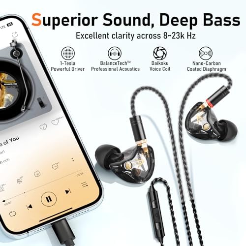 Unleash Exceptional Sound Quality with Vibes 202 MC USB-C Wired Earbuds: Premium Hi-Fi Audio, Advanced Noise Isolation, Ergonomic Comfort for i Phone 15/16 – Built-In Microphone for Effortless Communication & Durable Silver-Plated Cable – Includes Portable Case for On-the-Go Convenience