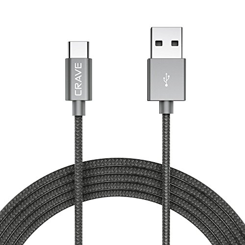 Elevate Your Charging Game with the Crave 3-Foot USB-A to USB-C Cable: Premium Nylon Braided Design for Fast Data Transfer and Universal Compatibility, Stylishly Tangle-Resistant for Home and Office Use, Perfect for All USB-C Devices