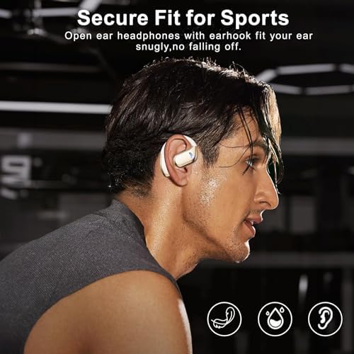 Unleash Your Active Lifestyle with Open Ear Bluetooth Headphones – 50-Hour Playtime for Endless Audio Enjoyment, Sweatproof Sports Earbuds Featuring Touch Controls for Effortless Music Management, Perfect for Running and Fitness Enthusiasts, Seamless Device Compatibility for Ultimate Connectivity