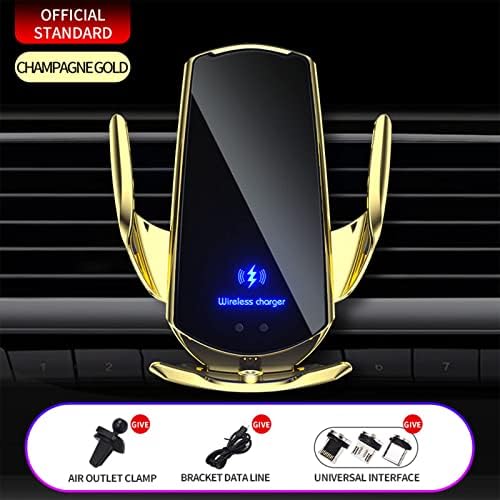 Discover Effortless Charging On The Go with Our 15 W Wireless Car Charger – Auto-Clamping Vent Mount for Secure Smartphone Holder – Fast Charging Solutions for All Vehicle Interiors (Blue) – Enhanced Compatibility with Leading Brands and Safe Usage Features