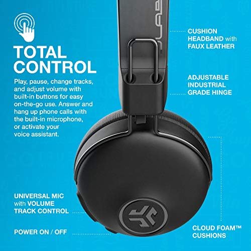 JLab Studio ANC On-Ear Wireless Headphones – Premium Bluetooth 5 Technology with 34+ Hours Playtime, 28+ Hours Active Noise Cancellation, Customizable EQ3 Sound Profiles, Luxurious Faux Leather & Cloud Foam for Ultimate Comfort – Perfect for Commuters and Home Relaxation