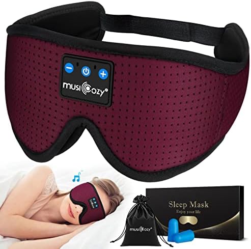 Transform Your Sleep Experience with the MUSICOZY Bluetooth Sleep Mask – Premium Wireless Eye Cover Featuring Built-In Earbuds for Ultimate Comfort, Perfect for Side Sleepers, Office Relaxation, and Travel – Advanced Bluetooth 5.4 Connectivity for Effortless Pairing and High-Quality Sound, Ideal Tech Gift for Anyone Seeking Restful Slumber.