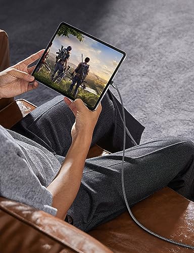 XAOSUN 3.3 ft USB C to USB C High-Speed Cable – 90-Degree Connector for 20 Gbps Data Transfer, 4 K Video Quality, and 240 W Rapid Charging – Ideal for Mac Book, i Pad, Samsung, and Gaming Devices – Unmatched Compatibility and Performance