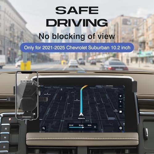 Premium Adjustable Car Phone Holder for Chevrolet Suburban 2021-2024 – Tailored 10.2-Inch Screen Mount for Optimal Hands-Free Use, Ultra-Stable Design Compatible with All Smartphones – Elevate Your Driving Safety and Convenience