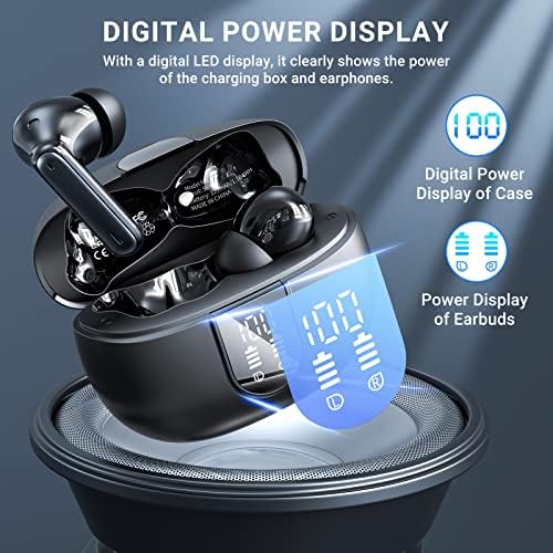 Elevate Your Audio Experience with Aoslen Wireless Earbuds – 2024 Hi-Fi Stereo Headphones Featuring 4 ENC Noise-Canceling Microphones, 42-Hour Playtime & Bluetooth 5.3 Connectivity – Perfect for Android & i OS Users, Sleek Design with LED Power Display for Ultimate Convenience