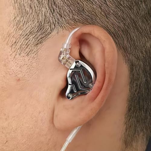KZ ZS10 Pro In-Ear Monitor Earbuds – Superior Hybrid Audio Experience with 4 Balanced Armature + 1 Dynamic Driver Technology for Audiophiles and Gamers, Customizable Detachable Cable for Optimal Versatility, Ergonomically Designed for Comfort and Precise Sound Performance in Elegant Black Finish