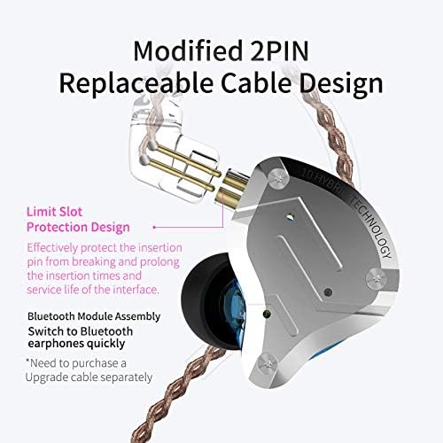 KZ ZS10 Pro Wired In-Ear Monitors – Premium 4 Balanced Armature & 1 Dynamic Driver Earbuds with Stainless Steel Design, Detachable Cable – Superior Audio Performance for Audiophiles & Musicians (Matte Black, Microphone-Free) – Unrivaled Sound Clarity and Comfort