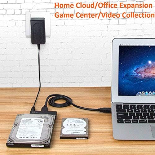 WEme USB 3.0 to SATA Adapter for 2.5″ & 3.5″ Hard Drives & SSDs – High-Speed Data Transfer with Power Adapter & USB Cable Included, Effortless File Management Solution for Tech Enthusiasts