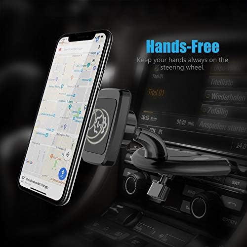 Wix Gear Universal CD Slot Magnetic Car Mount Holder for Smartphones & Mini Tablets – Quick Swift-Snap Installation with 360-Degree Rotation for Safe, Hands-Free Access While Driving