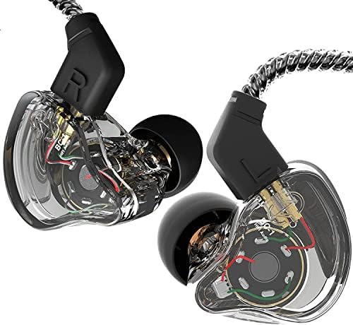 KZ ZSN PRO X Dual Driver Earbuds – Hi-Fi Stereo Headphones with Balanced Armature & Dynamic Driver, Ergonomic Comfort for Optimal Listening, Detachable Cable & Built-In Microphone, Perfect for Audiophiles & Everyday Use – Golden Finish