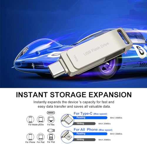 128 GB USB C Flash Drive for i Phone and Android – High-Speed Dual Drive Photo Stick for Effortless File Transfers and Reliable External Storage Solutions – Perfect for Photographers and Professionals
