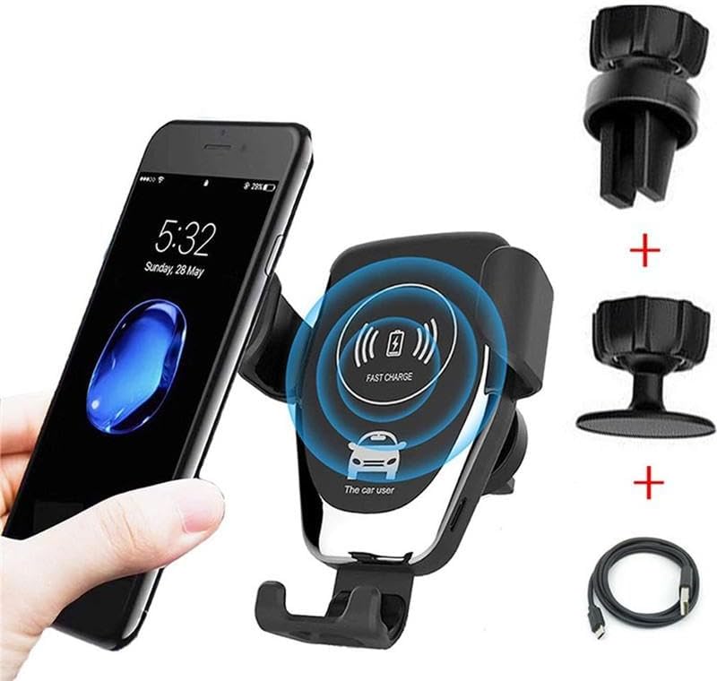 Elevate Your Driving Experience with the Q12 QI Wireless Car Phone Charger Holder – Universal Quick-Charging Air Vent Mount for Efficient Navigation and Seamless Power Delivery Compatible with Samsung and i Phone Devices