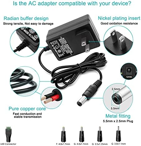 Universal 12 V AC Adapter Charger – High-Efficiency 2 A Power Supply for Beats Pill XL & Streamlight Waypoint – Ultimate Fast Charging Solution with Overheat Protection and Lightweight Portability for Enhanced Device Performance