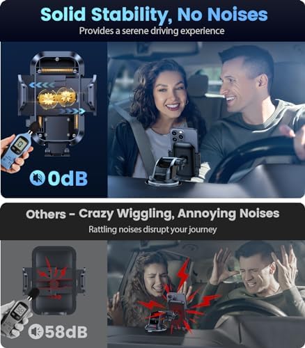 VICSEED Military-Grade Adjustable Phone Holder for Cars – Unmatched 95+ lbs Suction Power for Secure Dashboard, Windshield & Vent Mounting – Universal Compatibility with i Phone & Android – Ultimate Convenience for Safe Driving