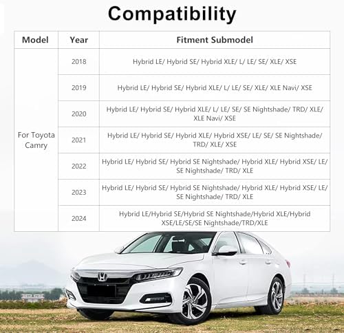 Upgrade Your Toyota Camry with the Ultimate Qi Wireless Charger – Custom Fit for 2018-2024 Models, Fast Charging Pad for XSE, SE, TRD, LE, XLE & Hybrid – Sleek Design, Easy Installation & Enhanced Safety Features