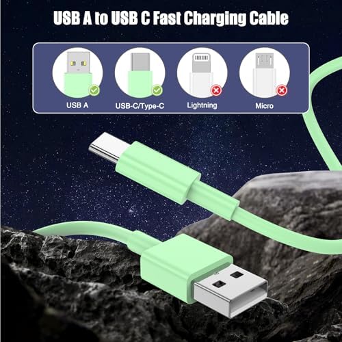 3-Pack Black [3.3FT+3.3FT+6FT] USB A to USB C Cable，USB to USB C Car Carplay Cable for iPhone 16 15 Pro Plus Pro Max，for iPad Pro/Air/Mini，for Samsung S24/S23/S22，for MacBook Pro/Air and More – Enhanced Compatibility and Speed