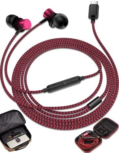 Transform Your Sound Experience: Premium USB-C Noise-Canceling Earbuds with Rich Hi-Fi Bass for Samsung Galaxy S25 Ultra & i Phone 16 – Ergonomic Fit, Durable Design & Built-In Microphone for Effortless Communication and All-Day Comfort