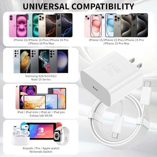 Revolutionize Your Charging Routine with the 30 W Dual USB-C Charger Set for i Phone 16 & 15 Pro Max – Ultra-Fast Charging Blocks and 10 FT Cables Tailored for On-the-Go Power Needs – Compact, Safe, and Reliable Solution for Busy i Phone Users – Stay Connected Without Delay