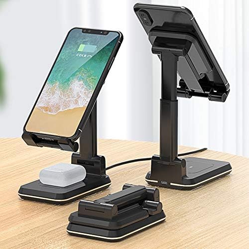 Revolutionize Your Charging Routine with the Compact 2-in-1 Wireless Charger – Dual Fast-Charging Desk Stand for i Phone & Samsung Galaxy, Perfect for Phones and Air Pods with 10 W Qi-Compatible Efficiency and Intelligent Charging Technology