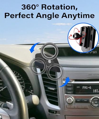 Magnetism Car Phone Holder for Subaru Outback 2010-2014 – Mag Safe-Compatible Adjustable Mount with 360-Degree Rotation for Hands-Free Convenience and Enhanced Driving Safety – Innovative Design to Prevent Air Vent Obstruction and Ensure Effortless Accessibility