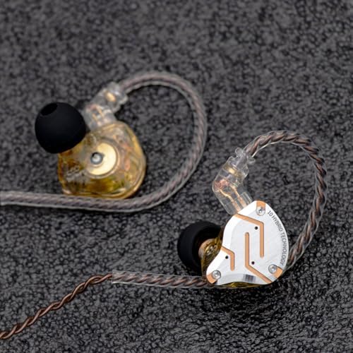 Linsoul KZ ZS10 Pro Hybrid IEM Earbuds – 4 BA + 1 DD High-Fidelity Wired In-Ear Monitors with Stainless Steel Faceplate and Detachable Cable, Ideal for Musicians and Gamers with Built-in Mic, Unmatched Sound Clarity and Versatile Compatibility