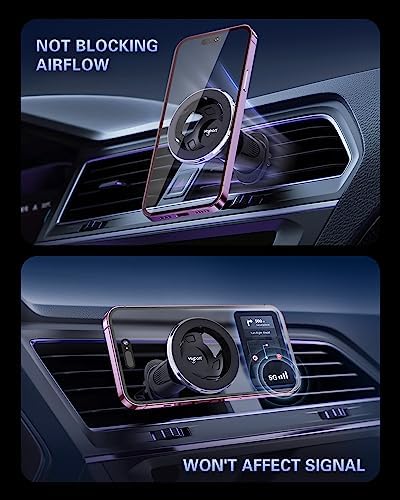 VOLPORT Mag Safe Car Mount: Premium Magnetic Phone Holder for Dashboard & Air Vent – 360-Degree Pivot for i Phone 16/15/14/13/12 Pro Max Plus & Samsung S24 Ultra – Enhanced Stability & Fast Charging Compatibility – Ultimate Automotive Solution for Effortless Hands-Free Navigation