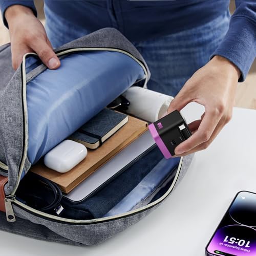 Compact 65 W Ga N Wall Charger with Retractable USB-C for Rapid Dual Device Charging – Ideal for Mac Book Pro, i Phone 16/15 Pro Max, i Pad Pro, Galaxy S25/S24, and More – Travel-Ready, Lightweight, and Versatile Power Solution for On-the-Go Professionals