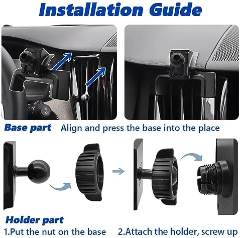 Volvo XC60 Air Vent Phone Mount (2018-2023) – Universal Holder for Thick Cases – Secure Mobile Navigation Cradle for All Smartphones – Enhance Safety & Accessibility While Driving