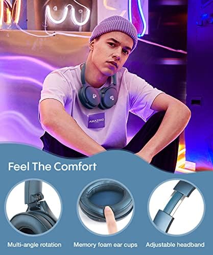 Unleash Your Audio Potential with INFURTURE Wireless Over-Ear Headphones – Advanced Active Noise Cancelling, Deep Bass Bluetooth Sound, 90-Hour Battery Life, Ultra-Low Latency for Gaming, and Luxurious Memory Foam for Ultimate Comfort and Extended Listening Sessions