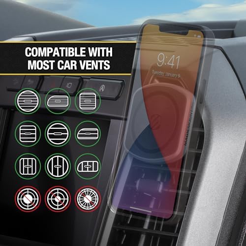 Transform Your Driving Experience with the Scosche MP2 FM-XCES0 Magic Mount Pro2 – Universal Flush Magnetic Car Mount Compatible with Mag Safe, i Phones, Galaxy, Pixel & All Smartphones – Effortless Hands-Free Access and Enhanced Stability for Safe Navigation