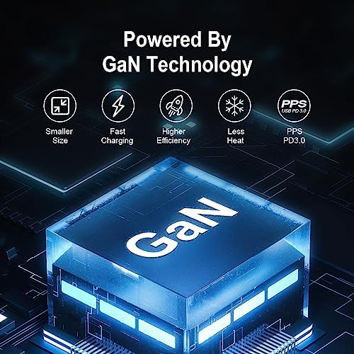 67 W Ga N III Fast Charging Wall Adapter with 3-Port USB-C Charger and 5 ft Type C Cable – High-Efficiency Multi-Device Power Solution for Mac Book Pro/Air, i Phone 14/13, and i Pad Pro – Compact Foldable Design for On-the-Go Charging