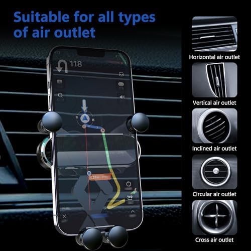 ZKFAR 360-Degree Adjustable Car Phone Holder – Premium Gravity Air Vent Mount for Universal Smartphone Compatibility, Effortless Tool-Free Installation, Sleek Black Aesthetic, Unmatched Stability for Safe Hands-Free Navigation and Enhanced Driving Experience
