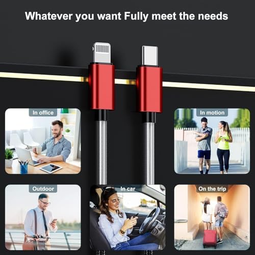 10-Foot Apple MFi Certified USB C to Lightning Charging Cable – Dual Pack High-Speed i Phone Charger for 14/13/12 Series and i Pad – Durable Long Charging Cord for Ultimate Convenience and Flexibility