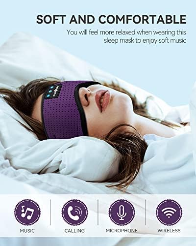 Transform Your Sleep Experience with the MUSICOZY Bluetooth Sleep Mask – Premium Wireless Eye Cover Featuring Built-In Earbuds for Ultimate Comfort, Perfect for Side Sleepers, Office Relaxation, and Travel – Advanced Bluetooth 5.4 Connectivity for Effortless Pairing and High-Quality Sound, Ideal Tech Gift for Anyone Seeking Restful Slumber.